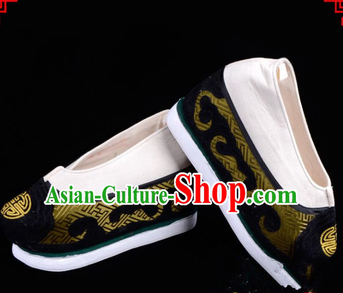 Top Grade Professional Beijing Opera Niche Shoes, Traditional Ancient Chinese Peking Opera Young Men Cloth Shoes