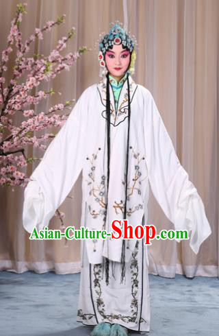 Top Grade Professional Beijing Opera Costume Hua Tan Lilac Embroidered Wintersweet Cape, Traditional Ancient Chinese Peking Opera Diva Embroidery Dress Clothing