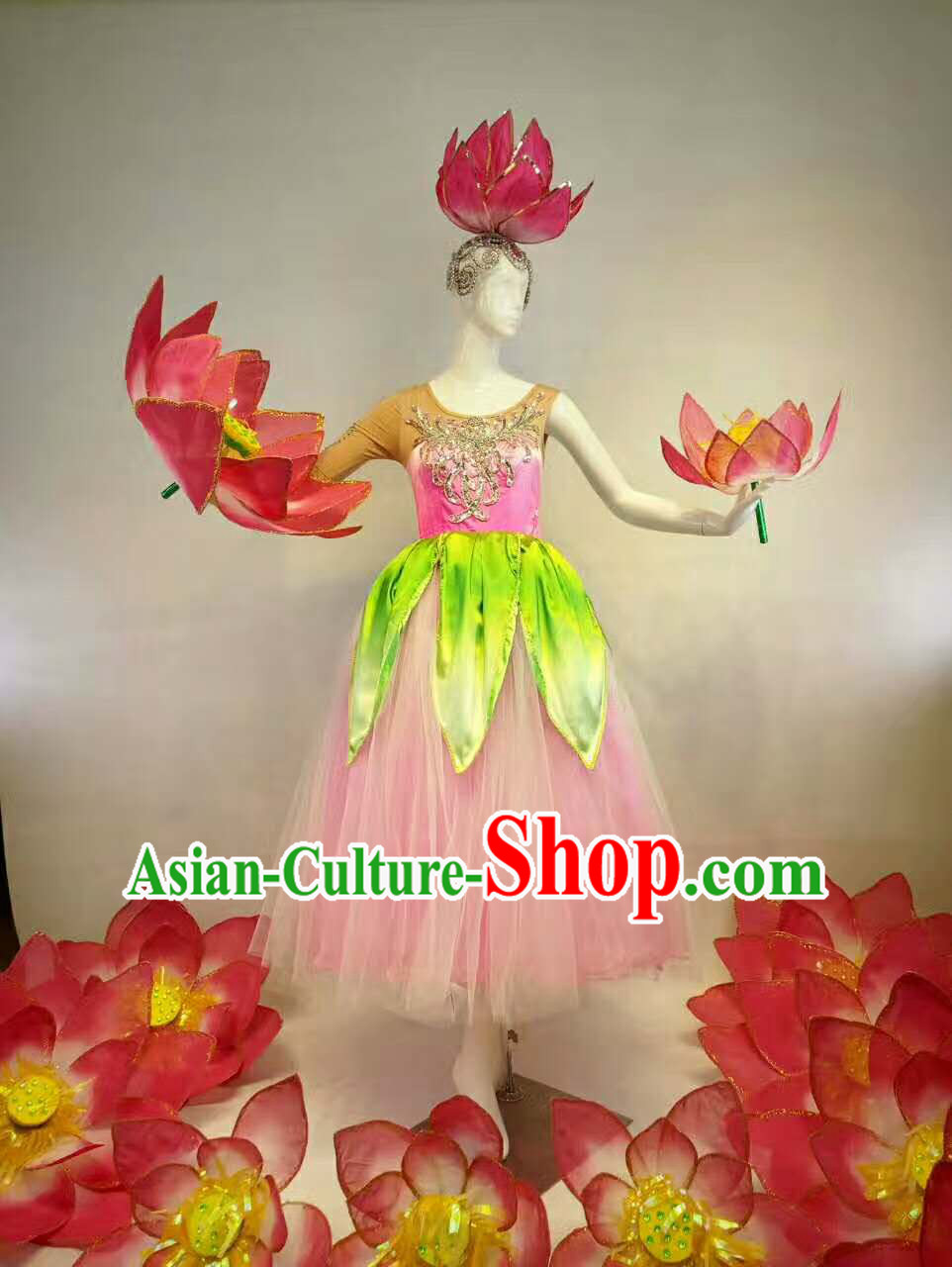 Professional Stage Performance Costume Made to Order Custom Tailored Costumes Flower Classical Costumes and Headpieces Complete Set