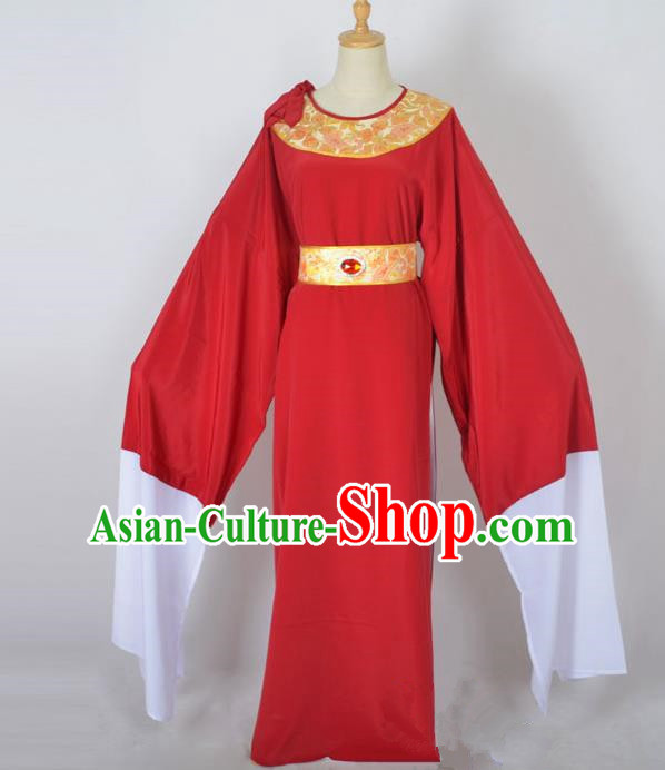 Traditional Chinese Professional Peking Opera Shaoxing Opera Old Men Costume, China Beijing Opera Ministry Councillor Clothing Red Long Robe and Belt Complete Set