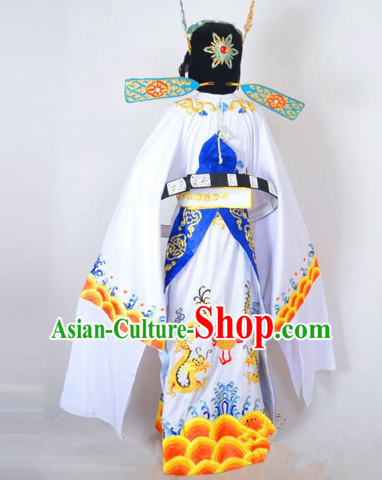 Traditional Chinese Professional Peking Opera Costume Embroidered Robe, China Beijing Opera Shaoxing Opera Gwanbok Clothing and Headwear Complete Set