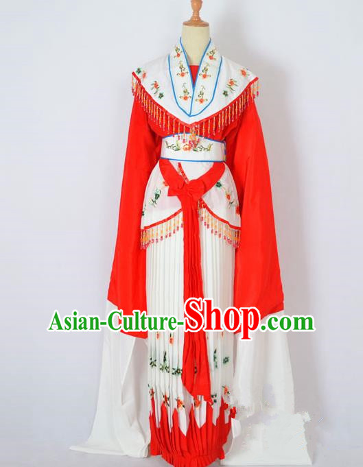 Traditional Chinese Professional Peking Opera Nobility Lady Costume Red Dress, China Beijing Opera Shaoxing Opera Embroidery Diva Hua Tan Dress Clothing