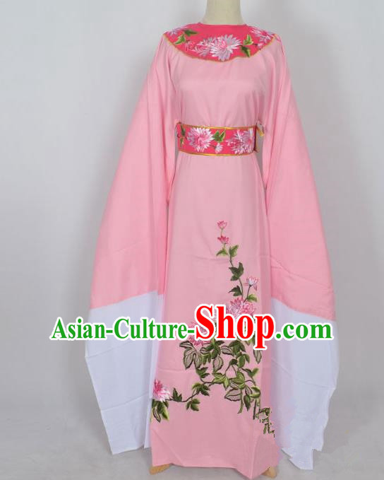 Traditional Chinese Professional Peking Opera Young Men Niche Costume Pink Embroidery Robe, China Beijing Opera Nobility Childe Scholar Embroidered Clothing