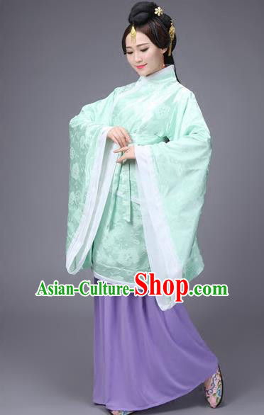 Traditional Ancient Chinese Imperial Consort Fairy Costume Curve Bottom, Elegant Hanfu Clothing Chinese Han Dynasty Imperial Concubine Embroidered Dress for Women