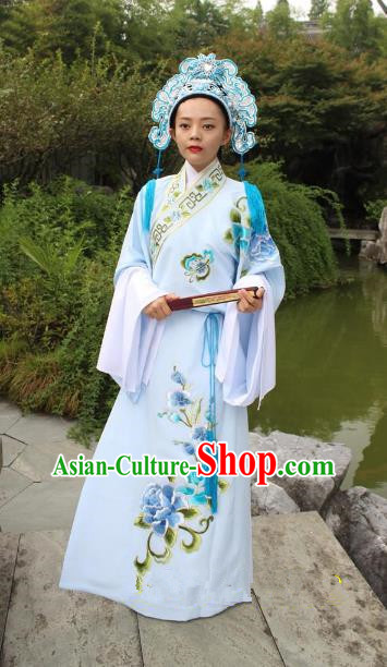 Top Grade Professional Beijing Opera Niche Costume Scholar White Embroidered Robe and Hat, Traditional Ancient Chinese Peking Opera Embroidery Gwanbok Clothing