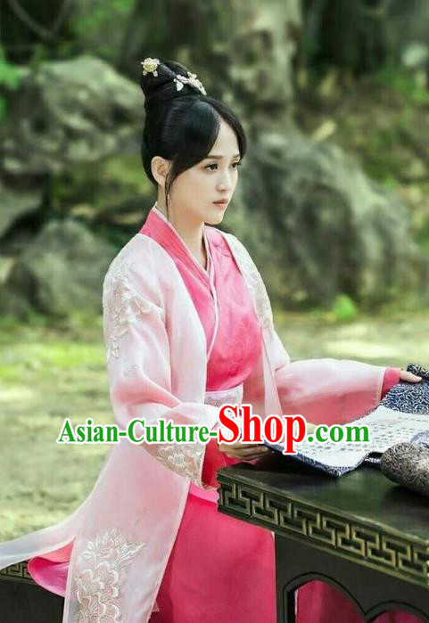Traditional Ancient Chinese Imperial Empress Costume, Chinese Han Dynasty Imperial Concubine Embroidered Dress Clothing for Women