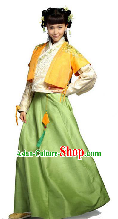 Traditional Chinese Ancient Nobility Lady Costume, Elegant Hanfu Clothing Chinese Ming Dynasty Young Lady Swordswoman Embroidery Dress Clothing