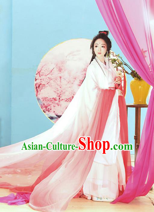Traditional Ancient Chinese Princess Costume, Elegant Hanfu Clothing Chinese Tang Dynasty Fairy Dress Clothing for Women
