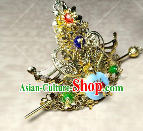 Traditional Ancient Chinese Prince Hair Accessories Tuinga, Chinese Han Dynasty Swordsman Hairpins Headwear for Men