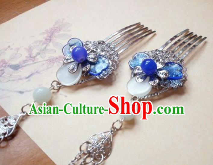Traditional Handmade Chinese Ancient Classical Hair Accessories Hairpin Headwear Tassel Hair Comb for Women
