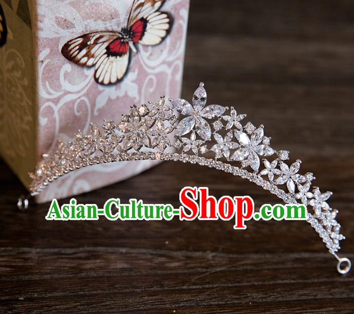 Top Grade Handmade Classical Hair Accessories Baroque Style Princess Crystal Flowers Royal Crown Hair Clasp Headwear for Women