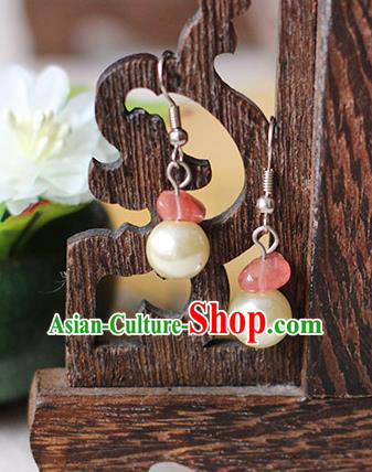 Chinese Handmade Classical Accessories Hanfu Earrings, China Xiuhe Suit Wedding Pearls Tassel Eardrop for Women