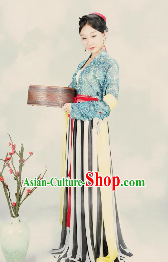 Traditional Ancient Chinese Tang Dynasty Imperial Consort Costume, Chinese Hanfu Young Lady Embroidered Dress for Women
