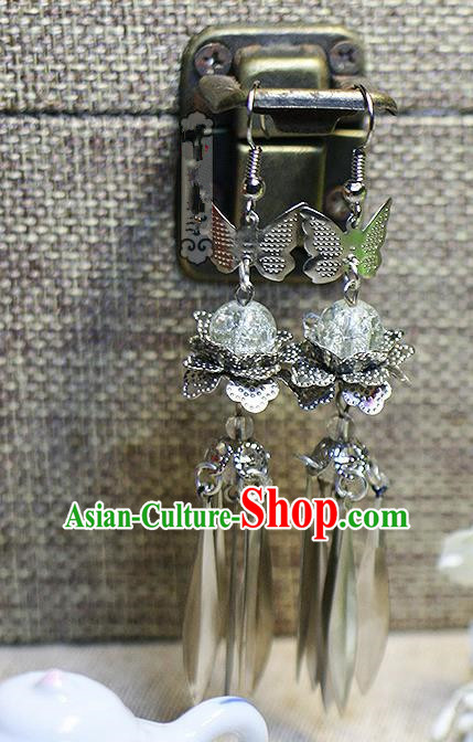 Chinese Handmade Classical Accessories Hanfu Butterfly Earrings, China Xiuhe Suit Tassel Eardrop for Women