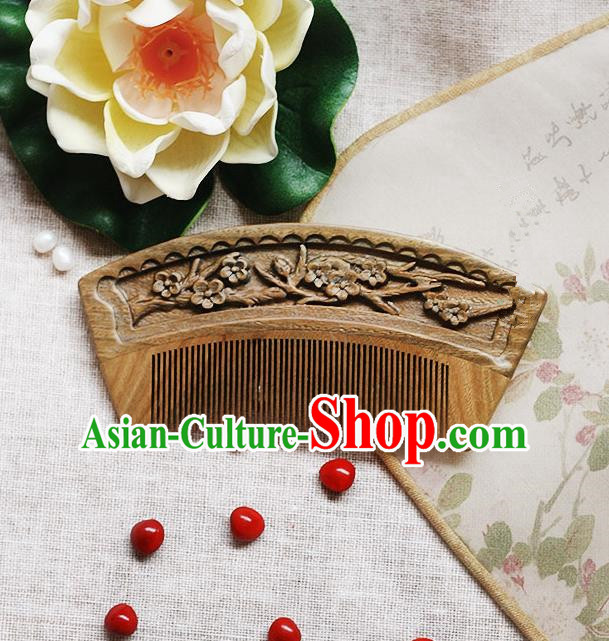 Chinese Handmade Classical Accessories Sandalwood Hair Comb Dandruff Comb for Women