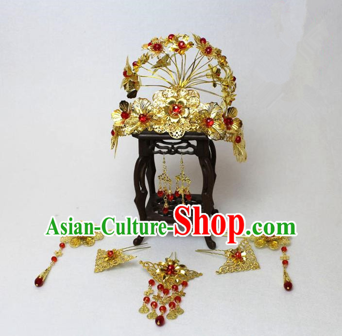 Traditional Handmade Chinese Hair Accessories Palace Lady Phoenix Coronet, China Han Dynasty Princess Headwear for Women