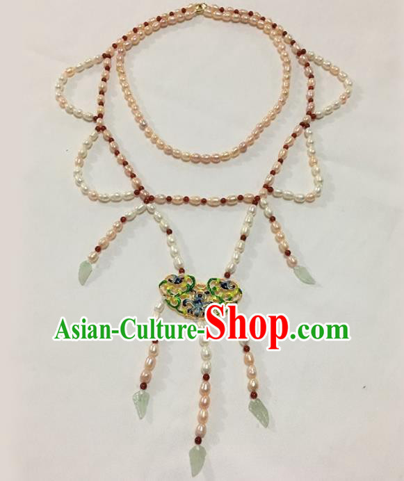 Traditional Handmade Chinese Accessories Tang Dynasty Empress Tassel Necklace, China Palace Lady Necklet for Women