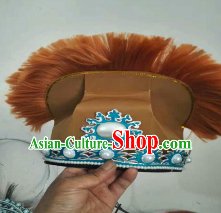Traditional Chinese Peking Opera Old Men Coffee Hats, China Ancient Beijing Opera Ministry Councillor Headwear for Men