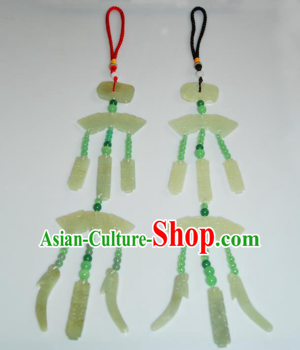 Traditional Handmade Chinese Accessories Tang Dynasty Empress Tassel Jade Pendant for Women