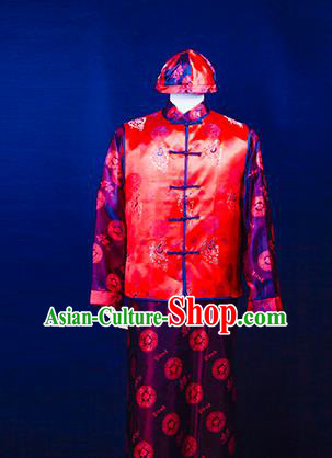 Traditional Ancient Chinese Manchu Prince Mandarin Jacket Costume, Asian Chinese Qing Dynasty Royal Highness Embroidered Clothing for Men