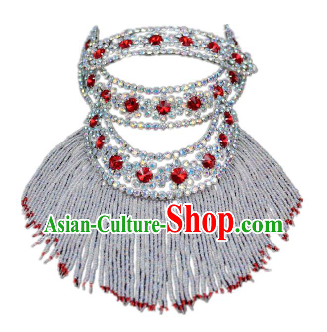 Traditional China Beijing Opera Actress Hair Accessories Head-Ornaments, Chinese Peking Opera Diva Crystal Headwear