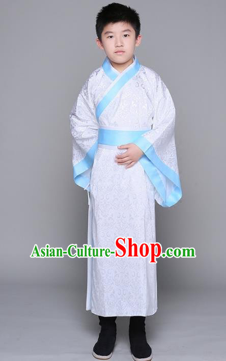 Traditional Chinese Han Dynasty Minister Costume, China Ancient Chancellor Hanfu Clothing for Kids