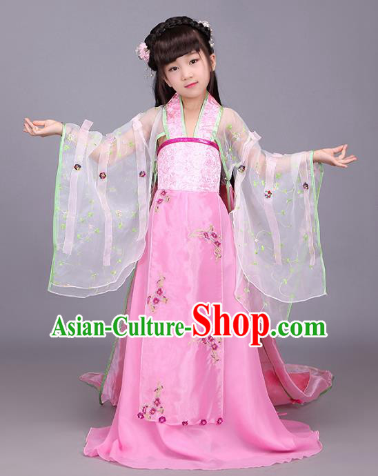 Traditional Chinese Tang Dynasty Imperial Consort Costume, China Ancient Palace Lady Hanfu Dress Clothing for Kids