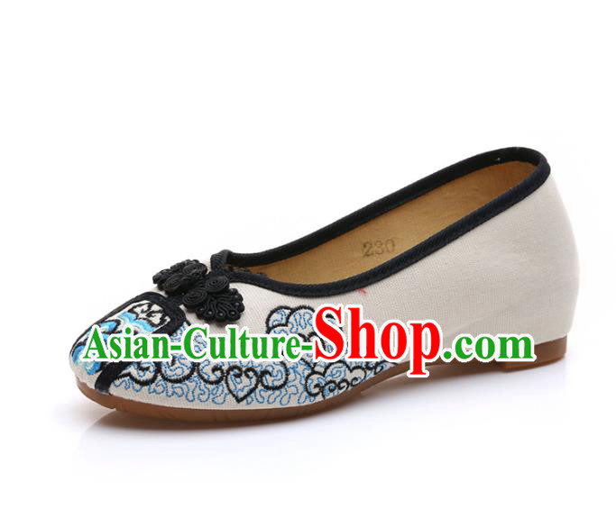 Traditional Chinese National Embroidered Black Shoes, China Princess Embroidery Shoes for Women