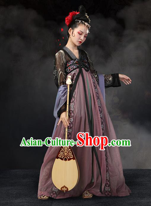 Traditional Chinese Ancient Imperial Concubine Dance Costume, China Tang Dynasty Princess Embroidered Clothing for Women