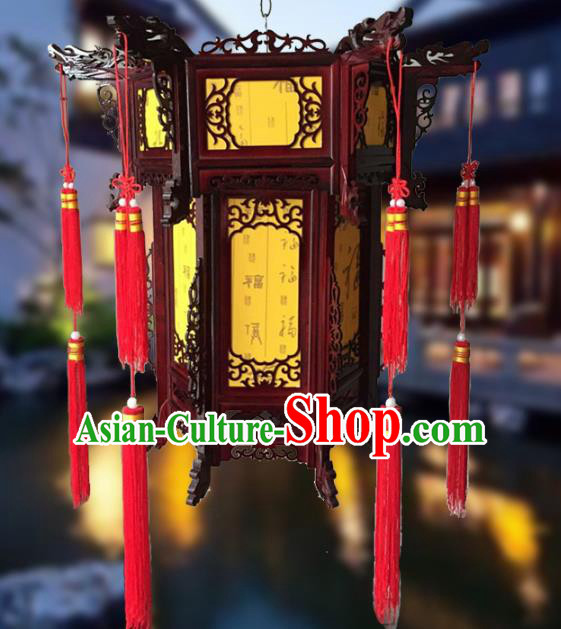 Traditional Chinese Handmade Yellow Sheepskin Lantern Classical Palace Lantern China Wood Carving Ceiling Palace Lamp