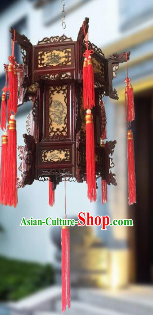 Traditional Chinese Handmade Woodcarving Printing Sheepskin Ceiling Lantern Classical Palace Lantern China Palace Lamp