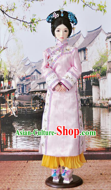 Traditional Ancient Chinese Imperial Consort Costume, Chinese Qing Dynasty Manchu Lady Embroidered Clothing for Women