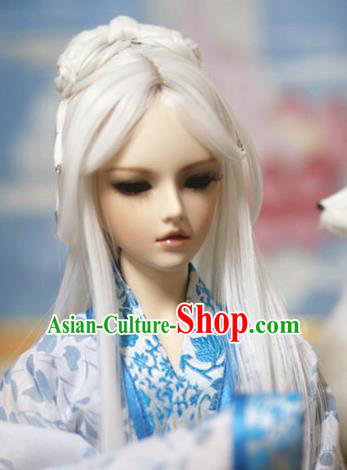Traditional Handmade Chinese Ancient Swordsman Hair Accessories Nobility Childe Wig Sheath for Men