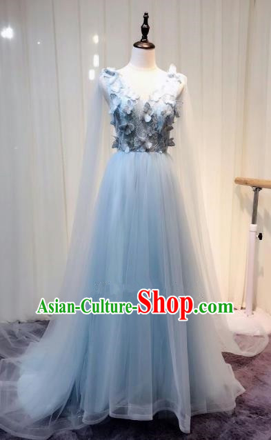 Chinese Style Wedding Catwalks Costume Wedding Bride Embroidered Veil Full Dress Compere Clothing for Women
