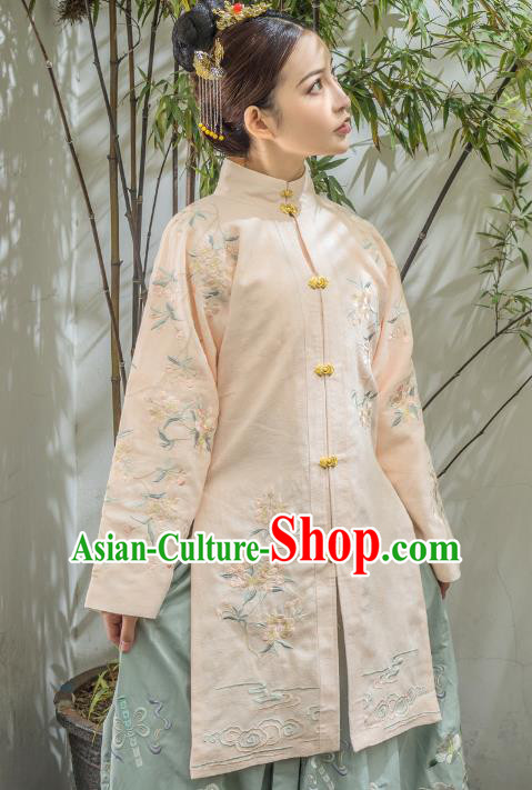 Traditional Chinese Ming Dynasty Palace Princess Costume, China Ancient Embroidered Blouse for Women
