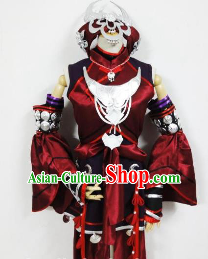 Traditional Chinese Ancient Miao Nationality Swordswoman Cosplay Costume for Women