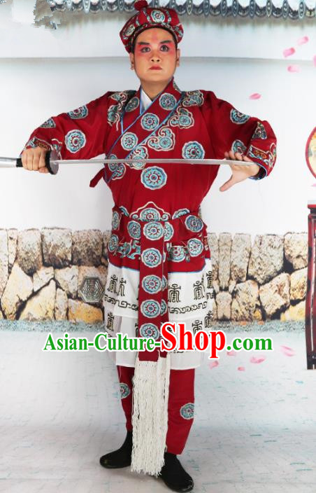 Chinese Beijing Opera Takefu Costume Embroidered Robe, China Peking Opera Warrior Embroidery Clothing