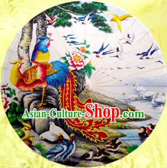 Handmade China Traditional Dance Painting Song of the Phoenix Umbrella Oil-paper Umbrella Stage Performance Props Umbrellas