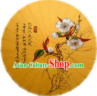 Handmade China Traditional Dance Ink Painting Spring Flowers Umbrella Oil-paper Umbrella Stage Performance Props Umbrellas