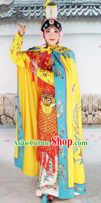 Chinese Beijing Opera Female Soldier Embroidered Costume, China Peking Opera Blues Embroidery Clothing