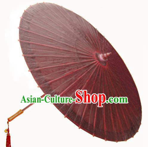China Traditional Folk Dance Paper Umbrella Hand Painting Wine Red Oil-paper Umbrella Stage Performance Props Umbrellas