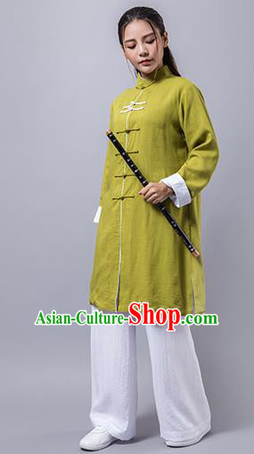 Top Grade Chinese Kung Fu Green Costume China Martial Arts Training Uniform Tai Ji Wushu Clothing for Women