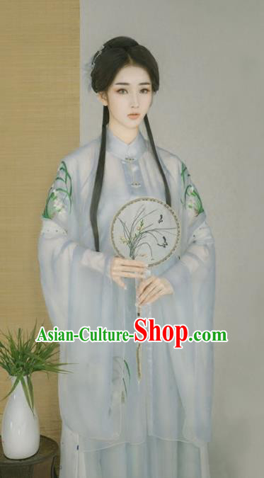 Asian Chinese Ancient Imperial Princess Costume Ming Dynasty Young Lady Clothing and Headpiece Complete Set