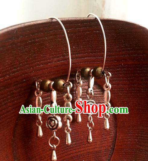 Traditional Handmade Chinese Ancient Princess Accessories Tassel Earrings for Women