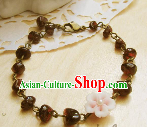Traditional Handmade Chinese Ancient Classical Accessories Garnet Bracelets for Women
