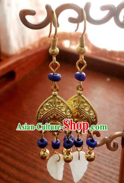 Traditional Chinese Handmade Eardrop Ancient Palace Queen Hanfu Classical Earrings for Women
