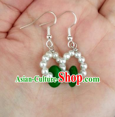 Asian Chinese Traditional Handmade Jewelry Accessories Princess Beads Eardrop Hanfu Classical Earrings for Women