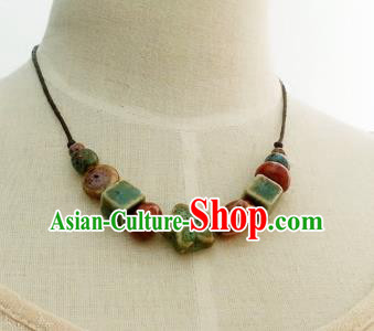 Traditional Chinese Handmade Classical Accessories Ceramics Necklace for Women