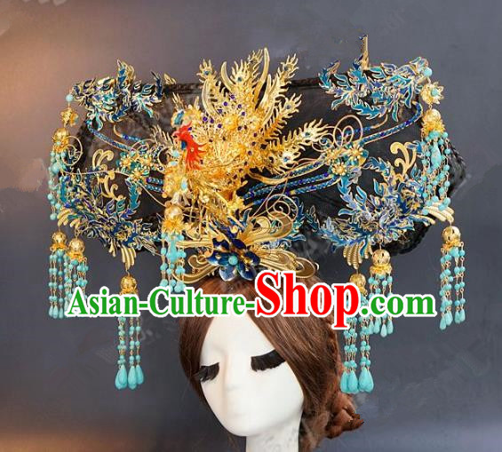 Chinese Ancient Handmade Classical Wedding Hair Accessories Palace Lady Phoenix Coronet Headdress for Women