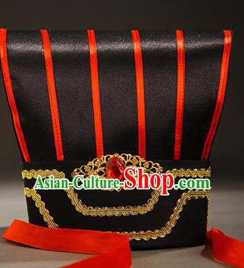 Asian Chinese Han Dynasty Minister Hats, Traditional China Ancient Chancellor Headwear